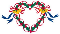 Christmas Heart Machine Embroidery Design