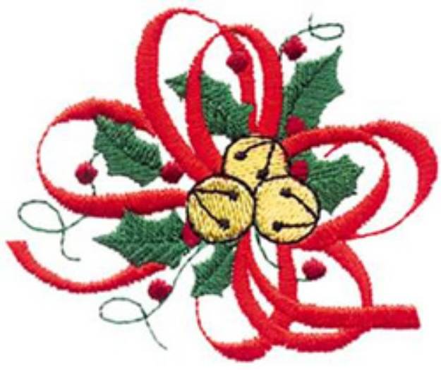 Picture of Holly With Bells Machine Embroidery Design