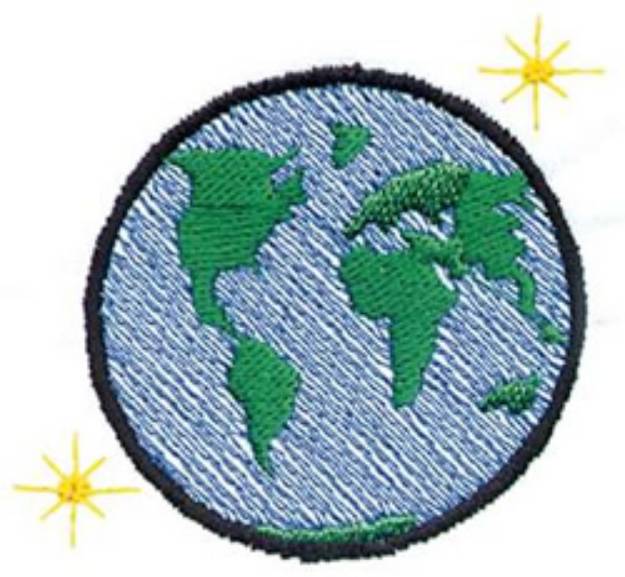Picture of Globe With Stars Machine Embroidery Design