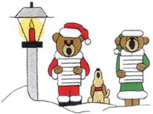 Picture of Bear Carolers Machine Embroidery Design