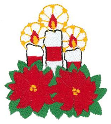 Candles & Poinsettias Machine Embroidery Design