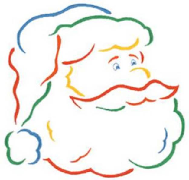 Picture of Santa Claus Outline Machine Embroidery Design
