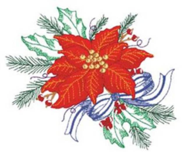 Picture of Poinsettia Machine Embroidery Design
