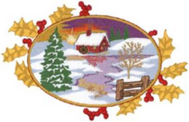 Picture of Christmas Scene Machine Embroidery Design