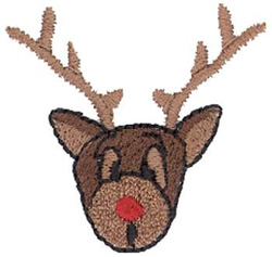 Rudolph Head Machine Embroidery Design