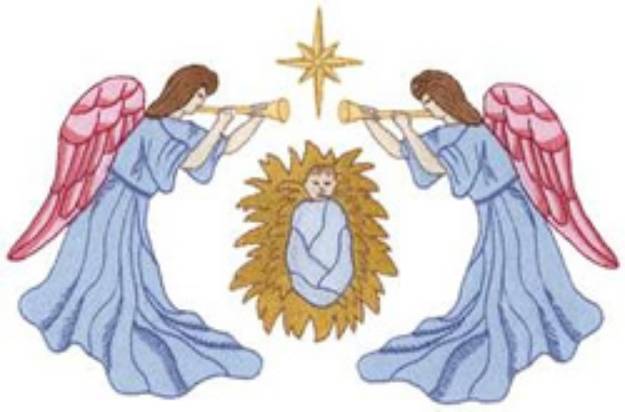 Picture of Angels & Baby Machine Embroidery Design