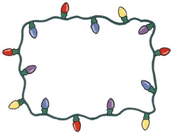 Christmas Light Border Machine Embroidery Design