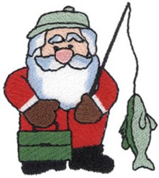 Picture of Fishing Santa Machine Embroidery Design