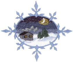 Winter Cabin Machine Embroidery Design