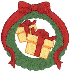 Wreath & Presents Machine Embroidery Design