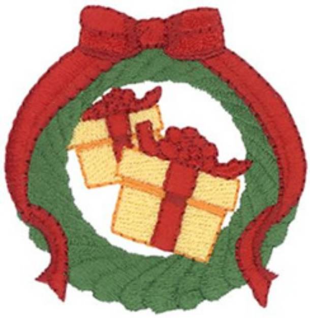 Picture of Wreath & Presents Machine Embroidery Design