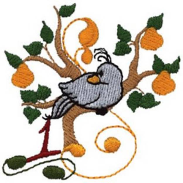 Picture of Partridge In A Pear Tree Machine Embroidery Design