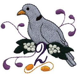 2 Turtle Doves Machine Embroidery Design