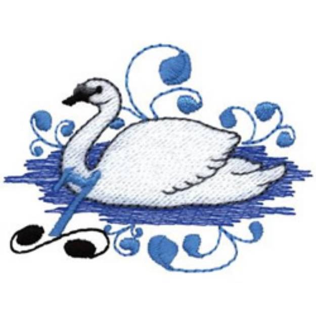Picture of 7 Swans Swimming Machine Embroidery Design