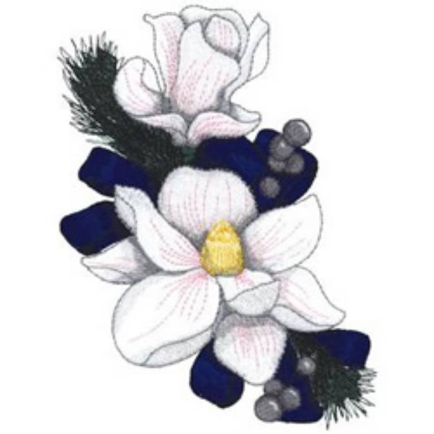 Picture of Christmas Magnolia Machine Embroidery Design