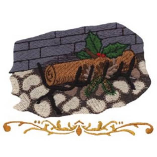 Picture of Yule Log Machine Embroidery Design