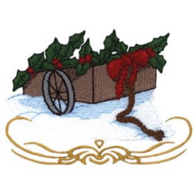 Picture of Holly Cart Machine Embroidery Design