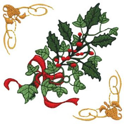 Holly Berries Machine Embroidery Design