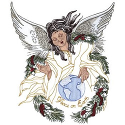 Peace On Earth Angel Machine Embroidery Design