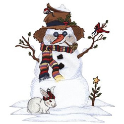 Snowman and Friends Machine Embroidery Design