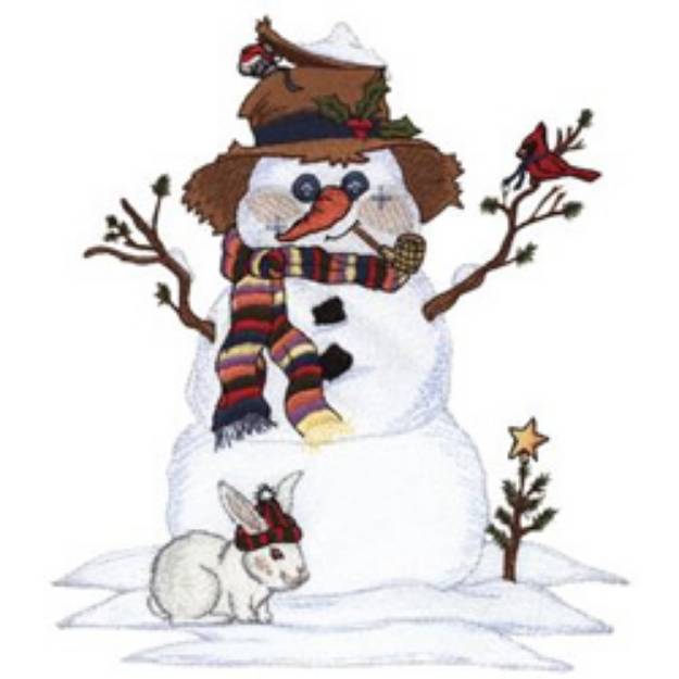 Picture of Snowman and Friends Machine Embroidery Design