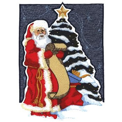 Santa W/ Tree Machine Embroidery Design