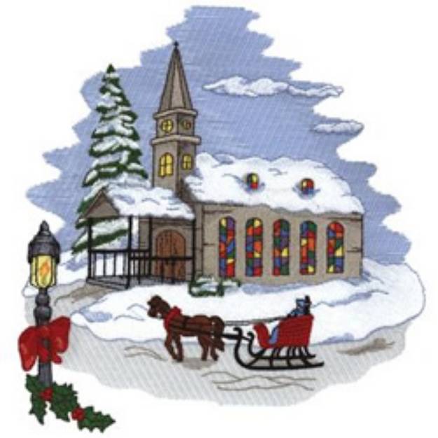 Picture of Victorian Christmas Scene Machine Embroidery Design