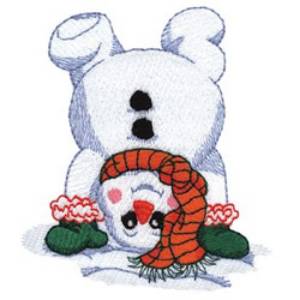 Picture of Snowman Doing Cartwheels Machine Embroidery Design