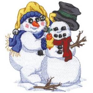 Picture of Building a Snowman Machine Embroidery Design