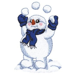 Snowman Juggling Machine Embroidery Design
