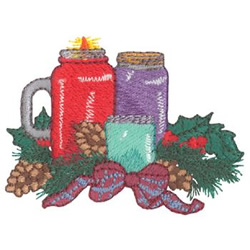 Candle Jars Machine Embroidery Design