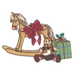 Picture of Rocking Horse & Gifts Machine Embroidery Design
