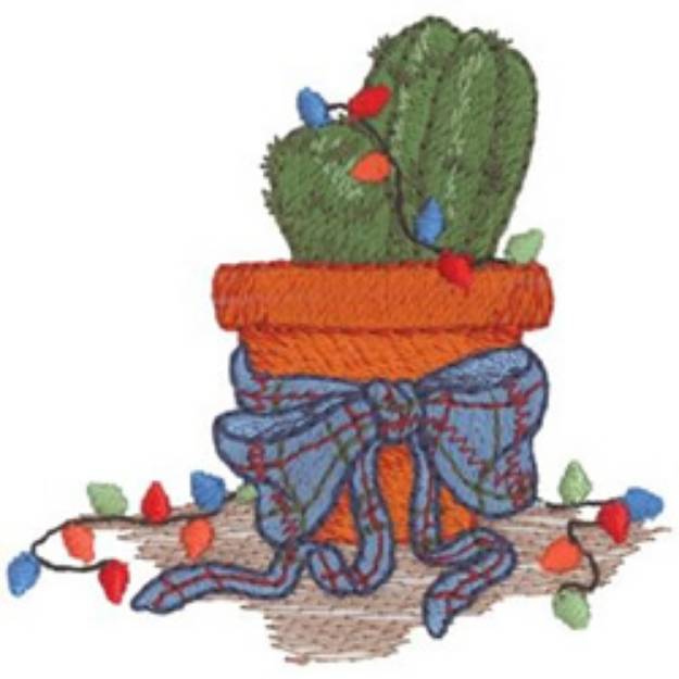 Picture of Christmas Cactus Machine Embroidery Design