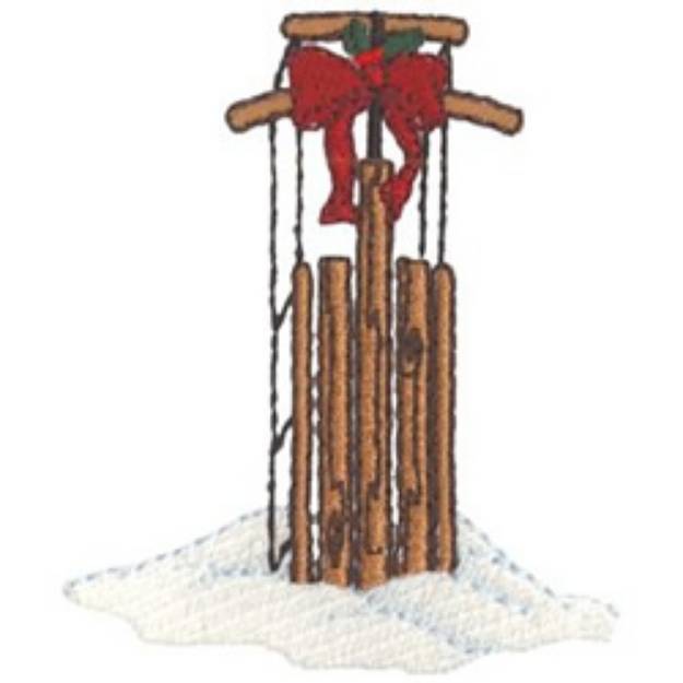 Picture of Wooden Sled Machine Embroidery Design