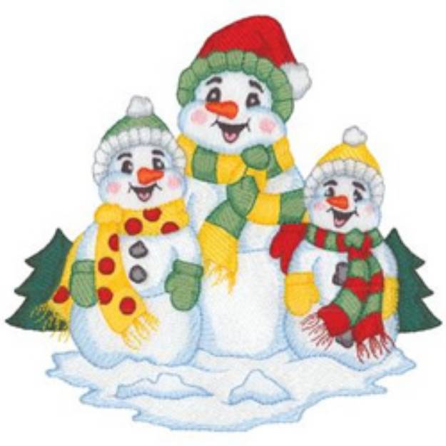 Picture of Snowmen Machine Embroidery Design
