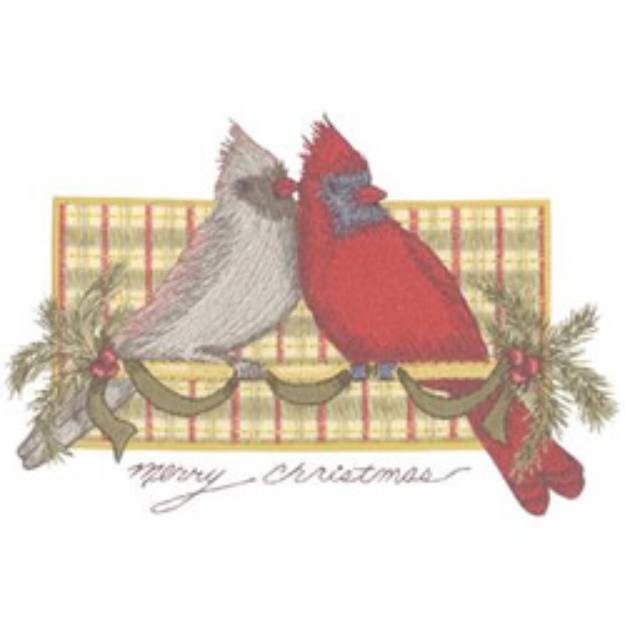 Picture of Christmas Cardinals Machine Embroidery Design