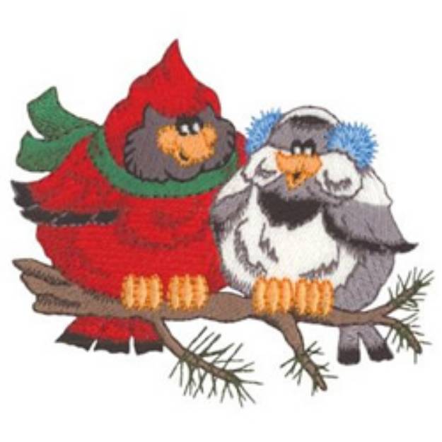 Picture of Christmas Birds Machine Embroidery Design