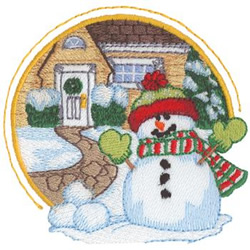 Snowman Scene Machine Embroidery Design