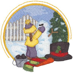 Building A Snowman Machine Embroidery Design