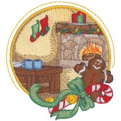 Cozy Fireplace Machine Embroidery Design