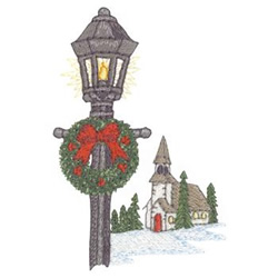 Old Street Lamp Machine Embroidery Design