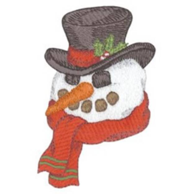 Picture of Snowman Face Machine Embroidery Design
