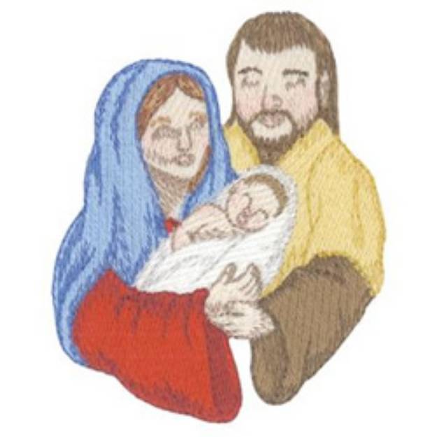Picture of Mary, Joseph & Baby Jesus Machine Embroidery Design