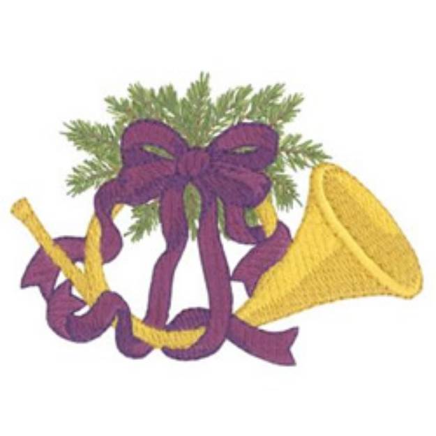 Picture of Christmas Horn Machine Embroidery Design