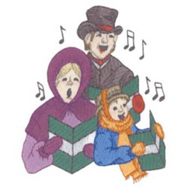 Picture of Christmas Carolers Machine Embroidery Design