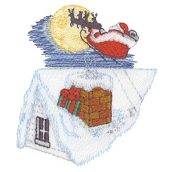 Santa In The Night Machine Embroidery Design