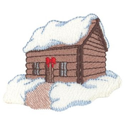 Christmas Cabin Machine Embroidery Design