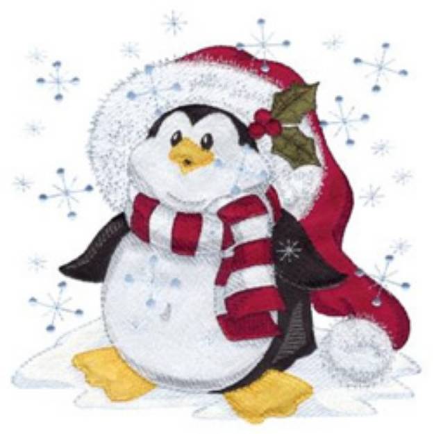 Picture of Santa Penguin Machine Embroidery Design