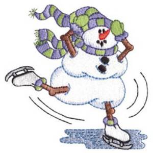 Picture of Ice Skating Snowman Machine Embroidery Design