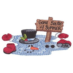 Gone South Sign Machine Embroidery Design